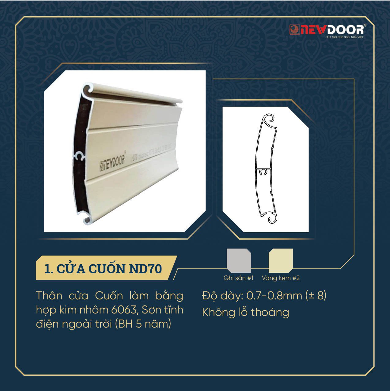 ND70 - Cửa cuốn nhôm Đức Newdoor