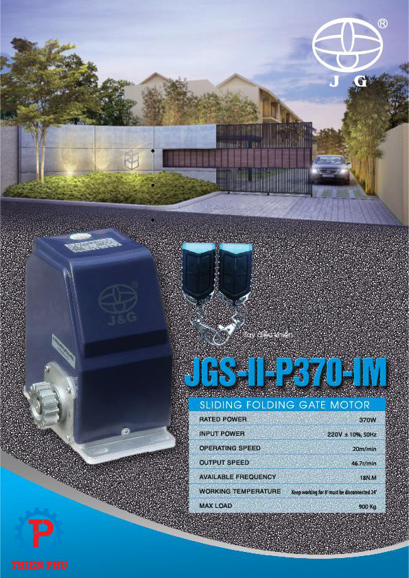 MÔ TƠ CỬA CỔNG HIỆU JG SII P370 TẢI TRỌNG 900KG