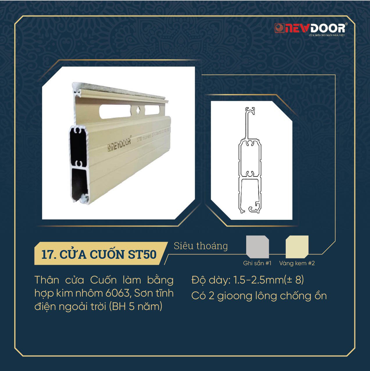 Cửa cuốn Đức Newdoor ST50 