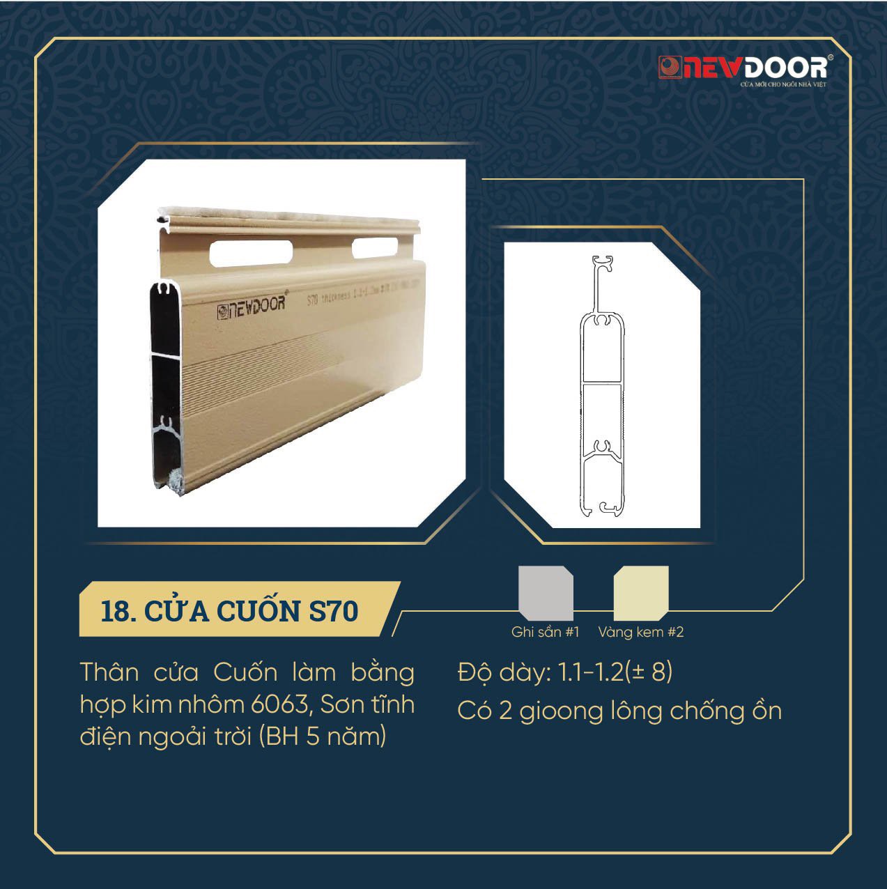 Cửa cuốn Đức Newdoor  mã-S700 